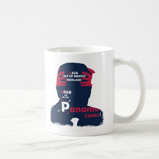 President Trumpes silhuett i porträtt med politik Kaffemugg (Höger)