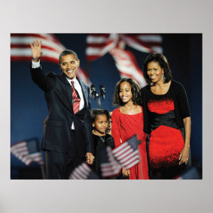 President-Utvalda Obama & familj Poster