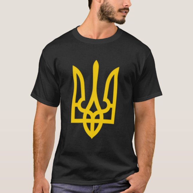 President Volodymyr Zelensky Ukraina Tryzub Triden T Shirt (Framsida)