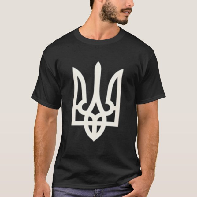 President Volodymyr Zelensky Ukrainas Trident Zel T Shirt (Framsida)