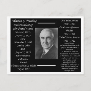 President Warren G Harding Vykort