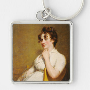 President Washingtons familj Nelly Custis Fyrkantig Silverfärgad Nyckelring