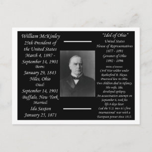 President William McKinley Vykort