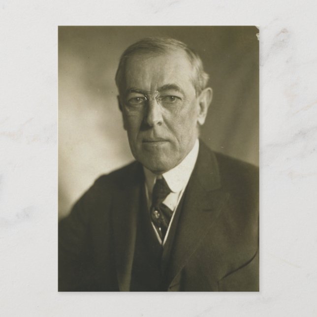 President Woodrow Wilson Porträtt 1919 Vykort (Framsida)
