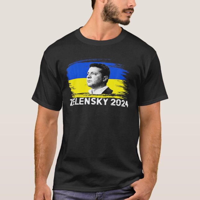 President Zelensky 2024, Ukraina T Shirt (Framsida)