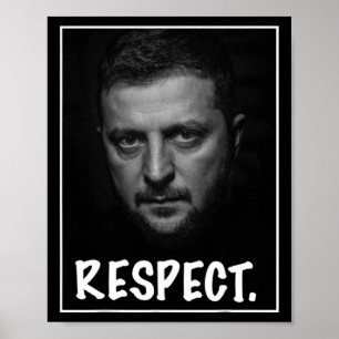 President Zelensky Porträtt Respekt Stöd Ukraina Poster