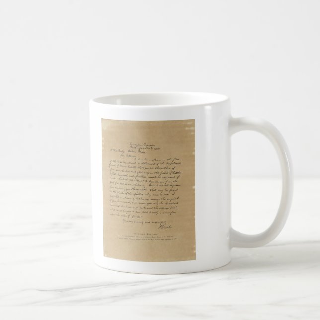 PresidentAbraham Lincoln brev till Fru Bixby Kaffemugg (Höger)