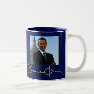 PresidentBarack Obama häfte Två-Tonad Mugg