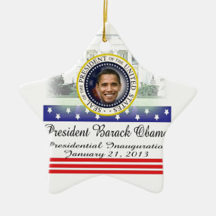 PresidentBarack Obama invigning 2013 Julgransprydnad Keramik