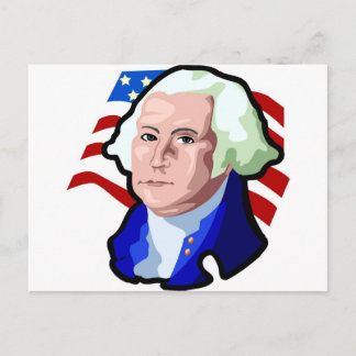 Presidentdagen, George Washington och USA flagga Vykort