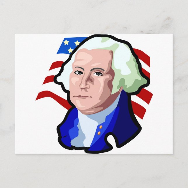 Presidentdagen, George Washington och USA flagga Vykort (Framsida)