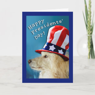 Presidentdagen Patriotic Pudel farbror Sam Hat Kort