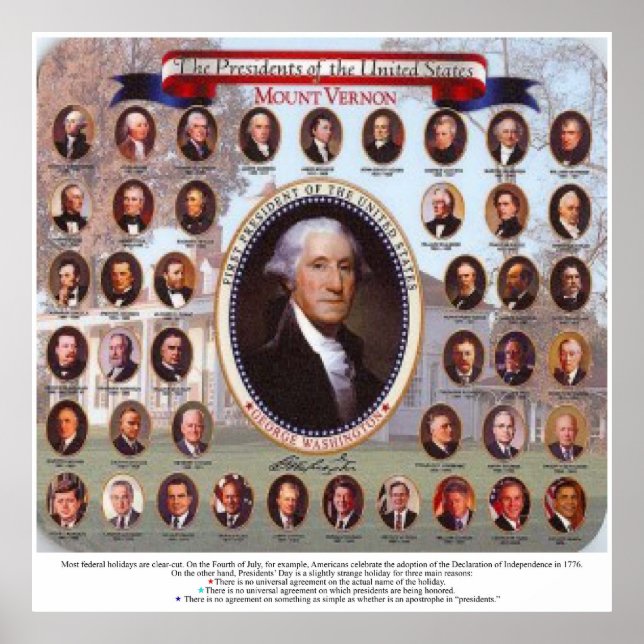 Presidentdagen - Strängast Helgdag Poster (Framsidan)