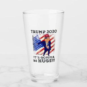 PresidentDonald Trump flagga som Flossing enorm Glaskopp