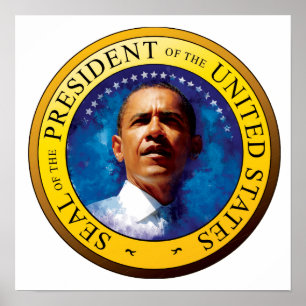 Presidenten Barack Obama förseglar affischen Poster