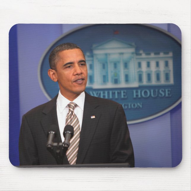 Presidenten Barack Obama gör ett meddelande Musmatta (Framsidan)