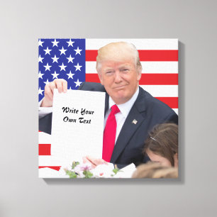 Presidenten Donald Trump - skriv din egna text Canvastryck