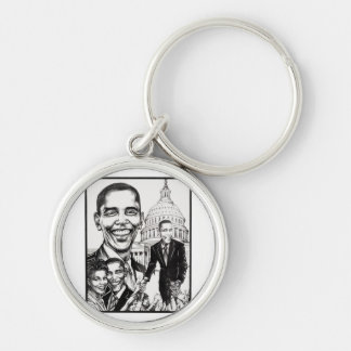 Presidenten - Keychain Rund Silverfärgad Nyckelring