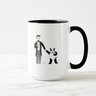 Presidenten Lincoln och en Panda tycker om glass Mugg
