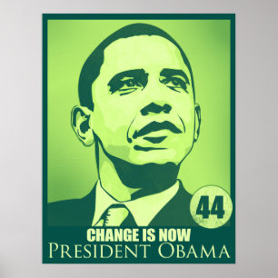 Presidenten Obama, ändring är nu den gröna Poster