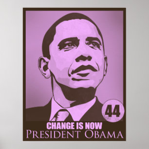 Presidenten Obama, ändring är nu rosaaffischen Poster
