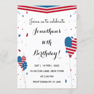 Presidentens födelsedag inbjudan USA patriotisk ro