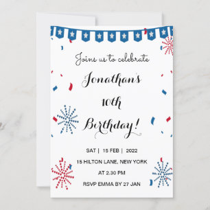 Presidentens födelsedag inbjudan USA patriotisk ro
