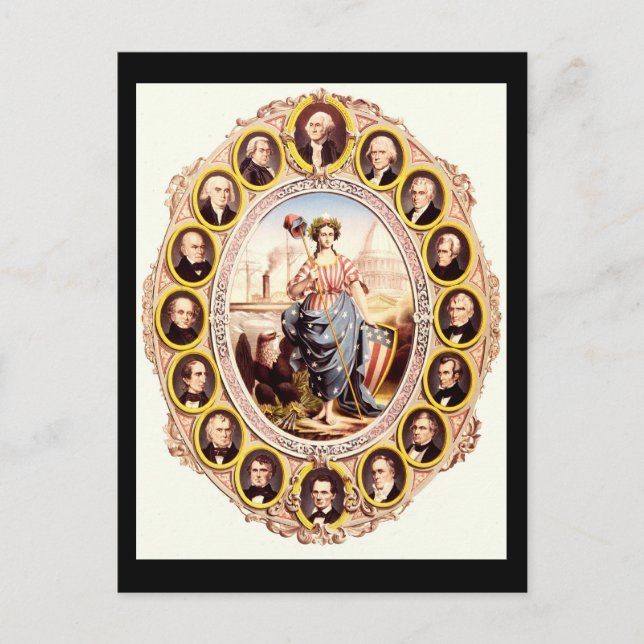Presidenter av Förenta staterna Vykort (Framsida)