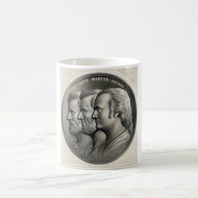Presidenter beviljar, Lincoln och Washington Kaffemugg (Center)
