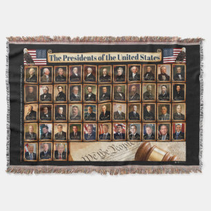 Presidenter i United Stater Throw Blanket Filt