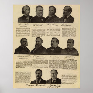 Presidenter US, autografer, biografier Poster