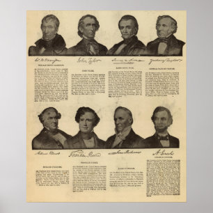 Presidenter US, autografer, biografier Poster