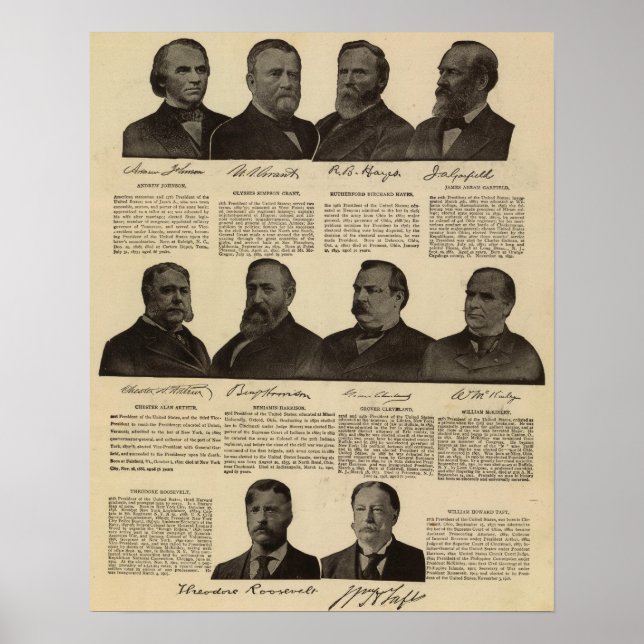 Presidenter USA, autografier, biografier Poster (Framsidan)