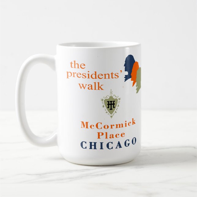 Presidenterna går, McCormick Ställe, Chicago, IL Kaffemugg (Vänster)