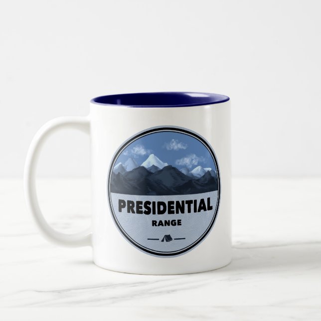 Presidential Range New Hampshire Camping Två-Tonad Mugg (Vänster)