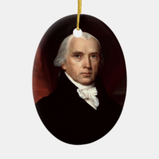 PresidentJames Madison prydnad Julgransprydnad Keramik (Framsidan)