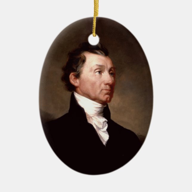 PresidentJames Monroe prydnad Julgransprydnad Keramik (Framsidan)