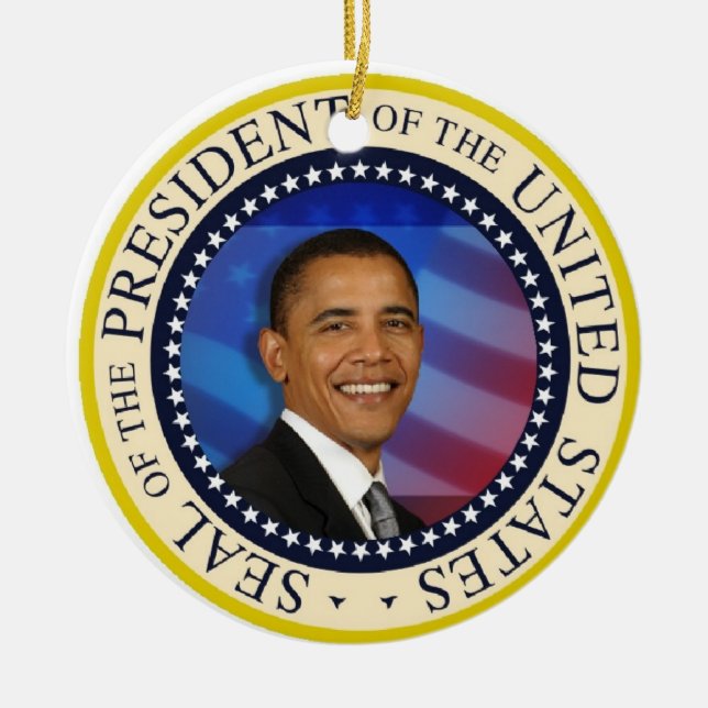PresidentObama omval 2012 Julgransprydnad Keramik (Framsidan)