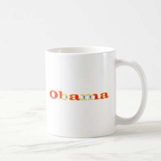 PresidentObamas namn i brinna orange med blått Kaffemugg (Höger)