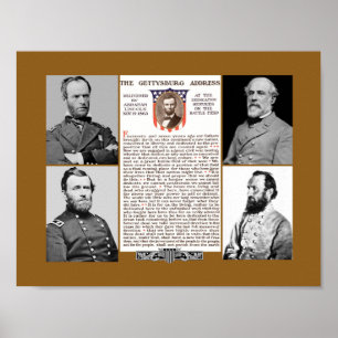 President's Day Tribute Gettysburg Adress Poster