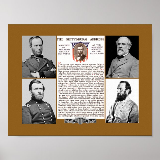 President's Day Tribute Gettysburg Adress Poster (Framsidan)