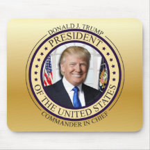 PRESIDENTS- DONALD TRUMP ÖVERBEFÄLHAVARE GULD