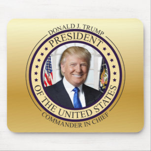 PRESIDENTS- DONALD TRUMP ÖVERBEFÄLHAVARE GULD MUSMATTA