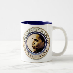 Presidents- Obama förseglar muggen Två-Tonad Mugg