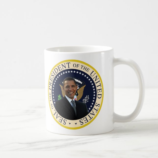 Presidents- Obama förseglar - skräddarsy Kaffemugg (Höger)