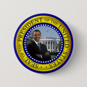 Presidents- Obama Vita hus - försegla knäppas Knapp