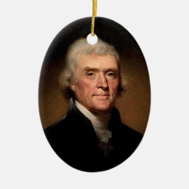 PresidentThomas Jefferson prydnad Julgransprydnad Keramik (Framsidan)