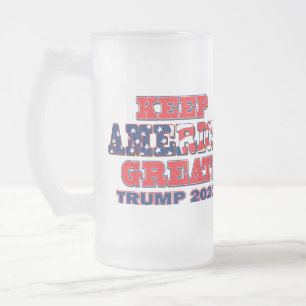 Presidenttrumf kramar USA flaggan Frostat Ölglas