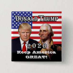 Presidenttrumf & Washington behålla UNDERBARA Knapp