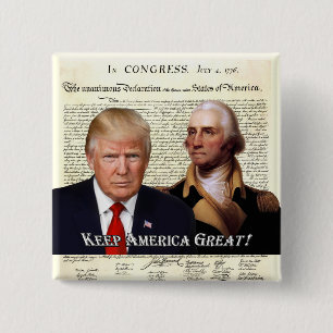 Presidenttrumf & Washington - behålla underbara Knapp